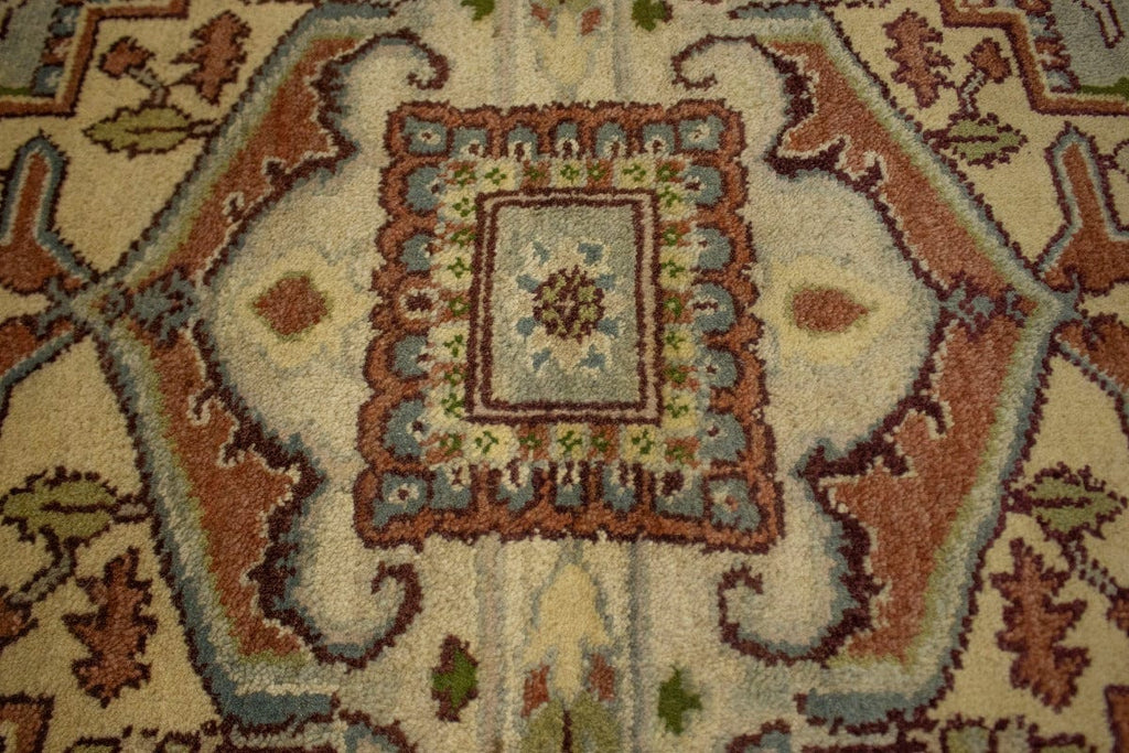 Beige Floral Tribal 8X10 Heriz Serapi Oriental Rug