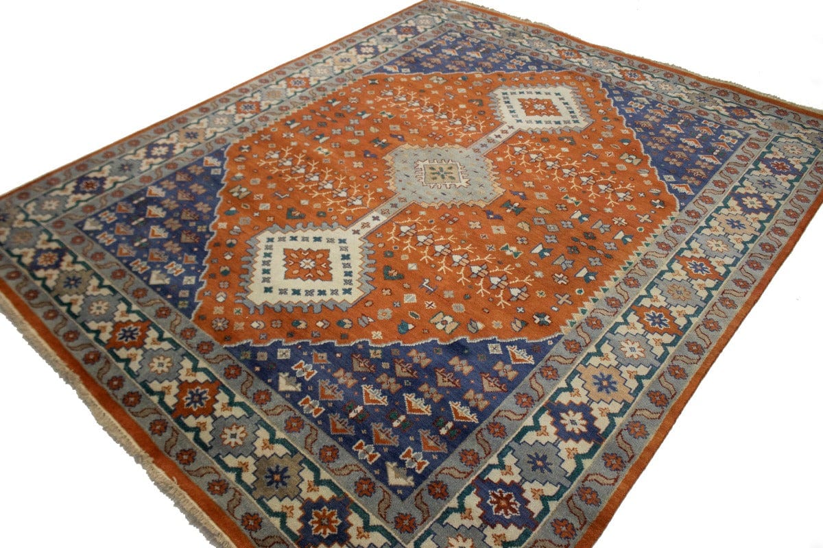 Orange Geometric 8X10 Indo-Yalameh Oriental Rug