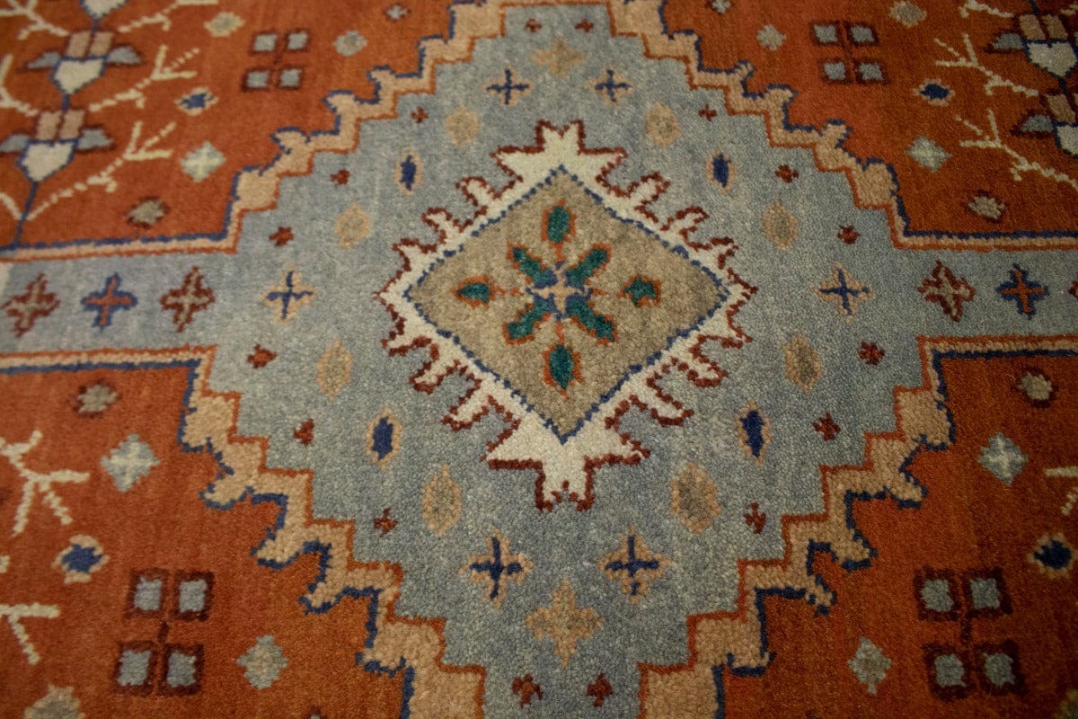 Orange Geometric 8X10 Indo-Yalameh Oriental Rug