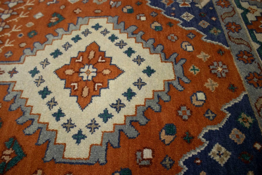 Orange Geometric 8X10 Indo-Yalameh Oriental Rug