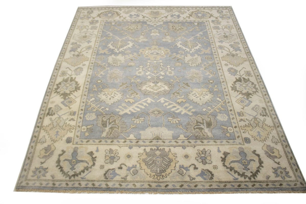 Gray Floral 8X10 Oushak Chobi Oriental Rug