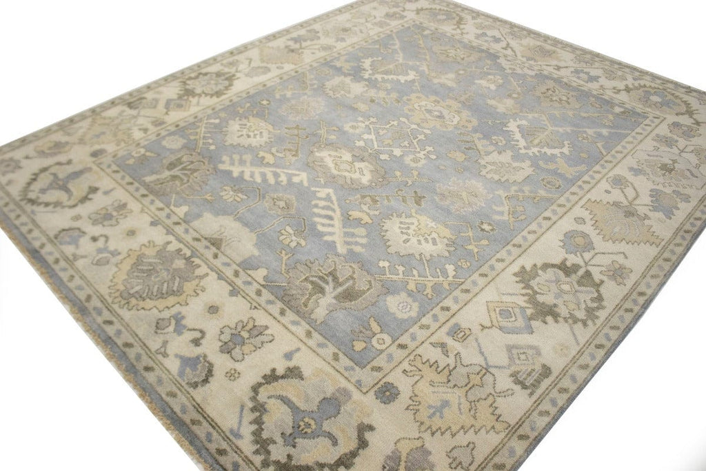 Gray Floral 8X10 Oushak Chobi Oriental Rug