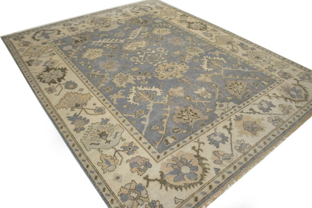 Gray Floral 8X10 Oushak Chobi Oriental Rug