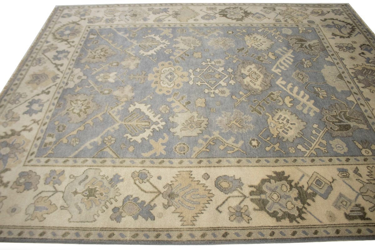 Gray Floral 8X10 Oushak Chobi Oriental Rug