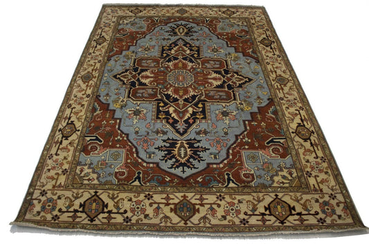 Gray Tribal Geometric 10X14 Heriz Serapi Oriental Rug