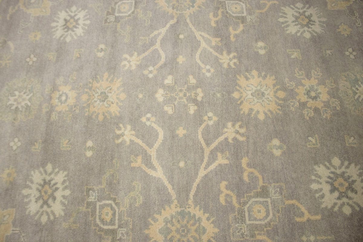 Brownish Gray Floral 8'5X10 Oushak Chobi Oriental Rug