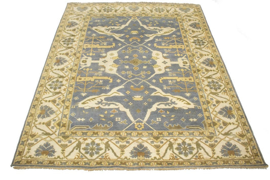 Gray Floral 8X10 Oushak Oriental Rug