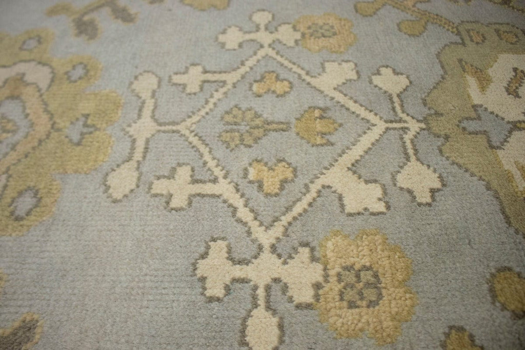 Light Gray Floral 8X10 Oushak Chobi Oriental Rug