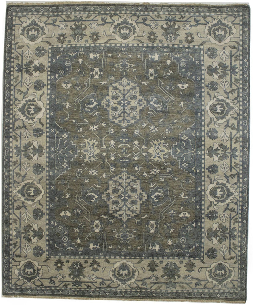 Brown & Gray Floral 8X10 Oushak Oriental Rug