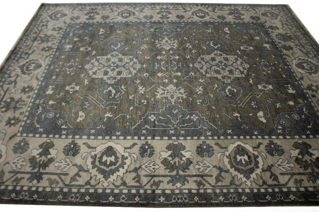 Brown & Gray Floral 8X10 Oushak Oriental Rug