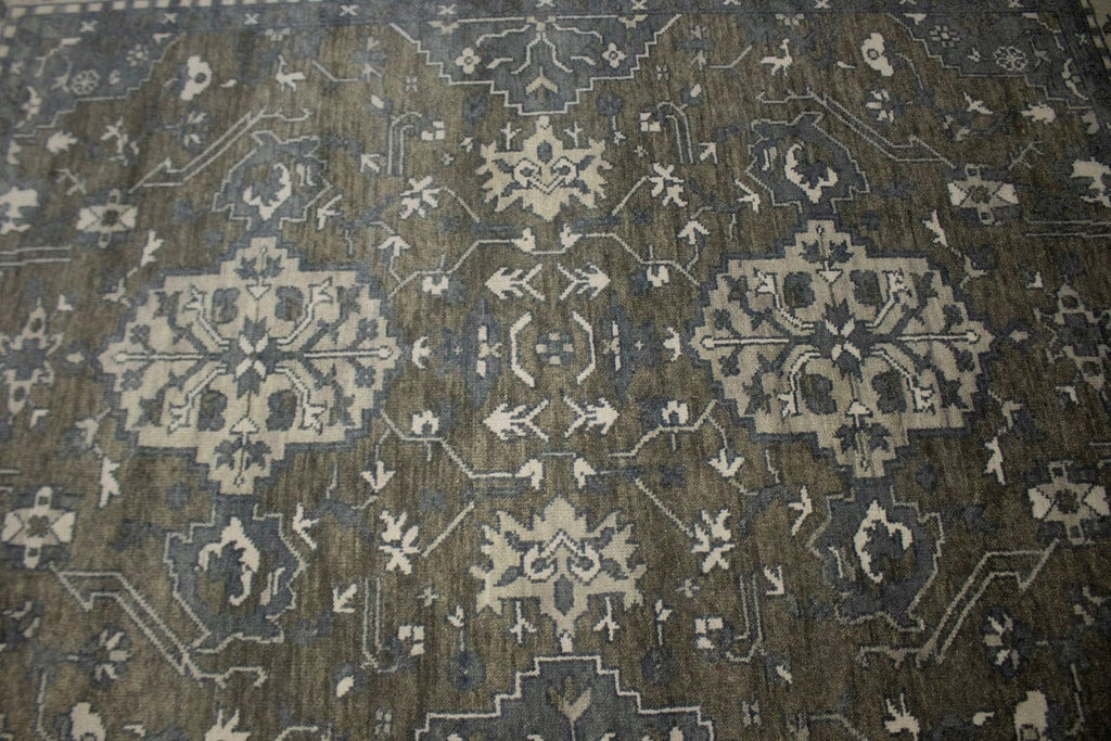 Brown & Gray Floral 8X10 Oushak Oriental Rug