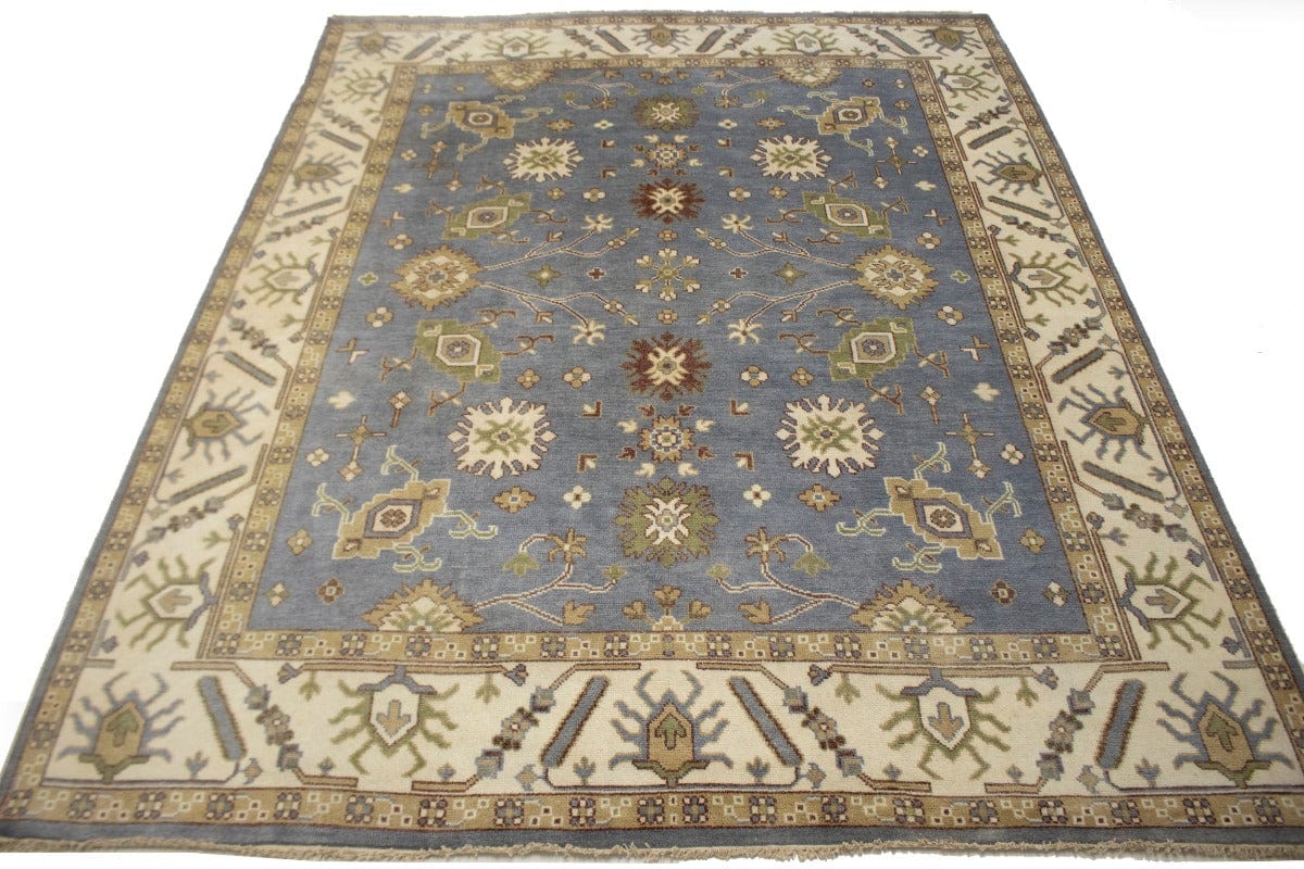 Gray Floral 9X12 Oushak Chobi Oriental Rug