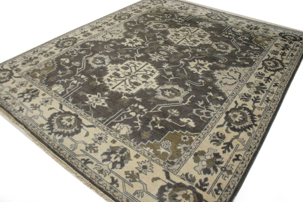 Brown Floral Casual 8X10 Oushak Chobi Oriental Rug