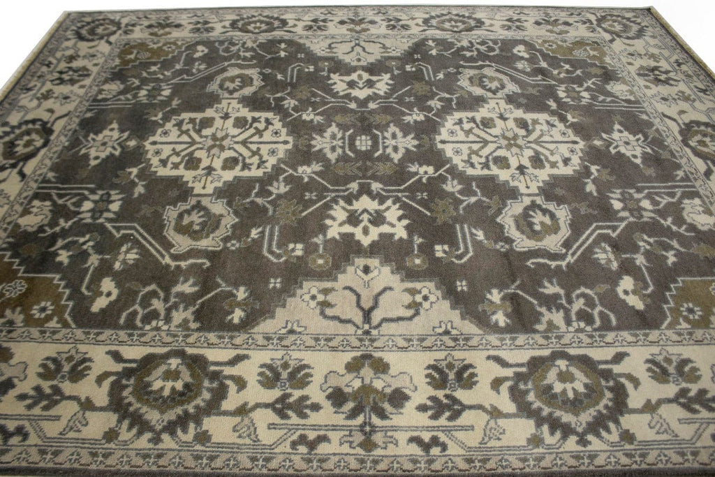 Brown Floral Casual 8X10 Oushak Chobi Oriental Rug