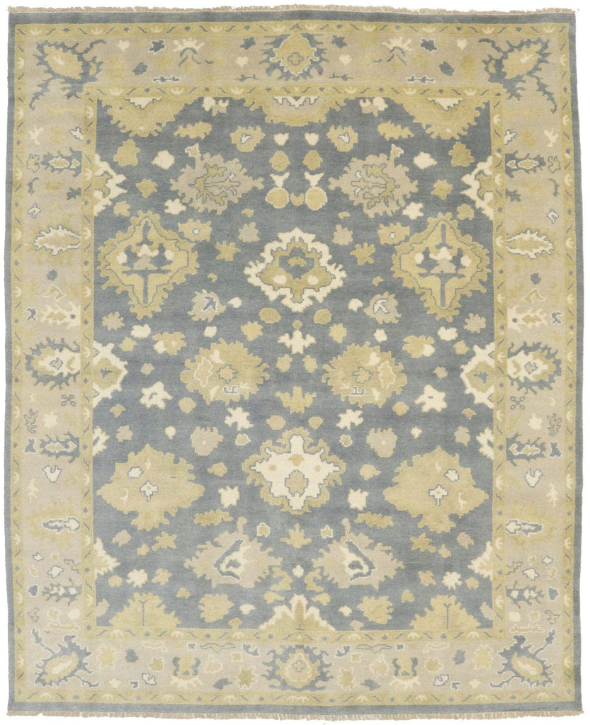 Gray Floral 8X10 Oushak Chobi Oriental Rug