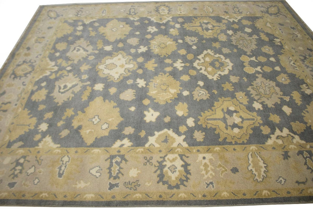 Gray Floral 8X10 Oushak Chobi Oriental Rug