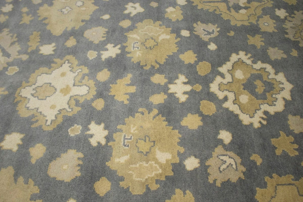 Gray Floral 8X10 Oushak Chobi Oriental Rug