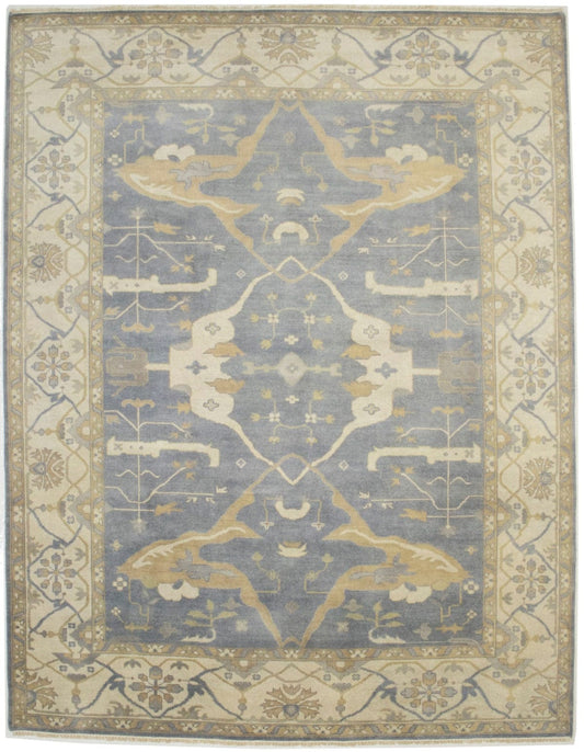 Gray Floral 9X12 Oushak Oriental Rug