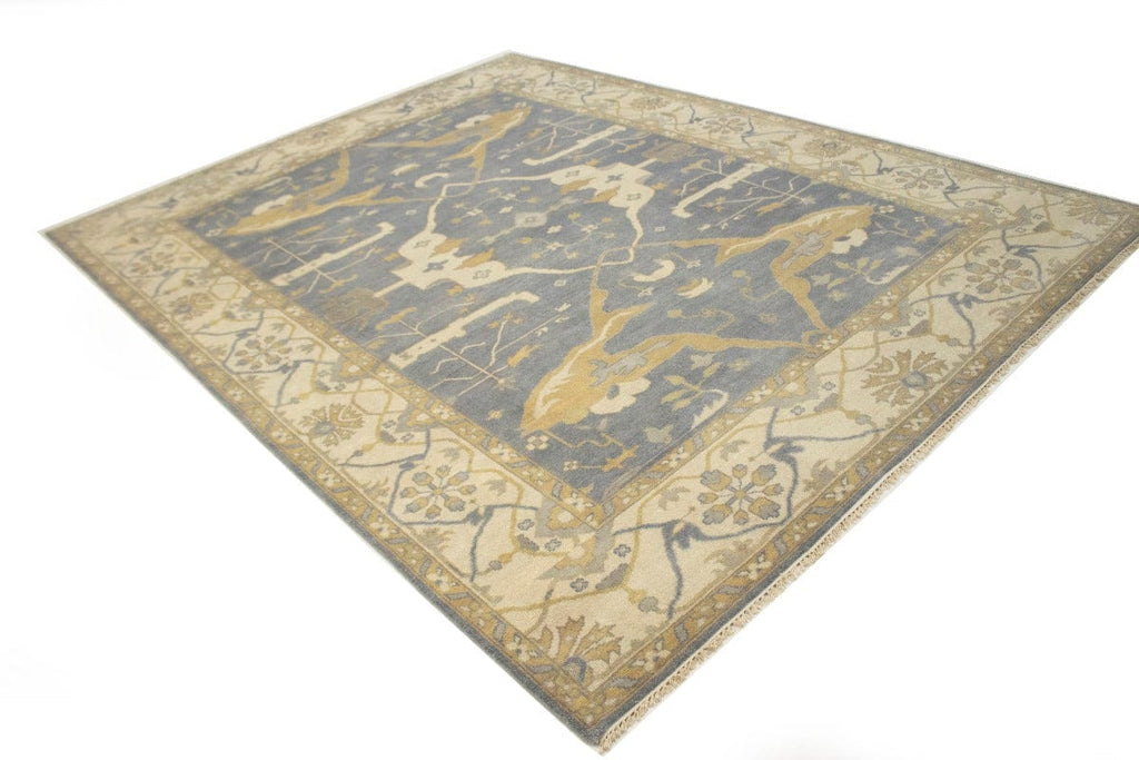 Gray Floral 9X12 Oushak Oriental Rug