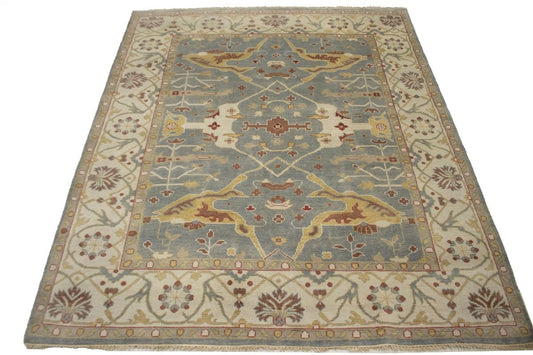 Gray Floral 8X10 Oushak Oriental Rug