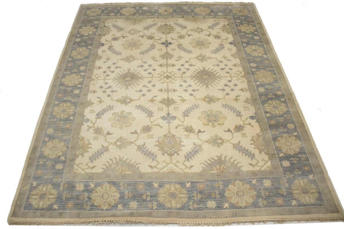 Floral Traditional Cream 8X10 Oushak Chobi Oriental Rug