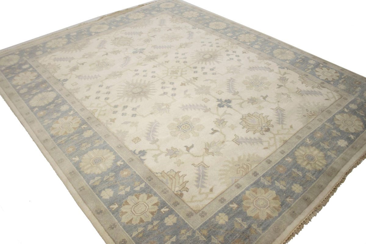 Floral Traditional Cream 8X10 Oushak Chobi Oriental Rug