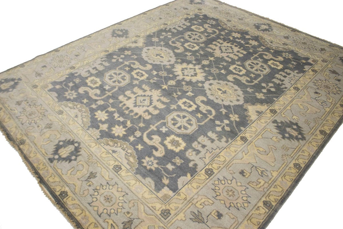 Gray Floral 8X10 Oushak Chobi Oriental Rug