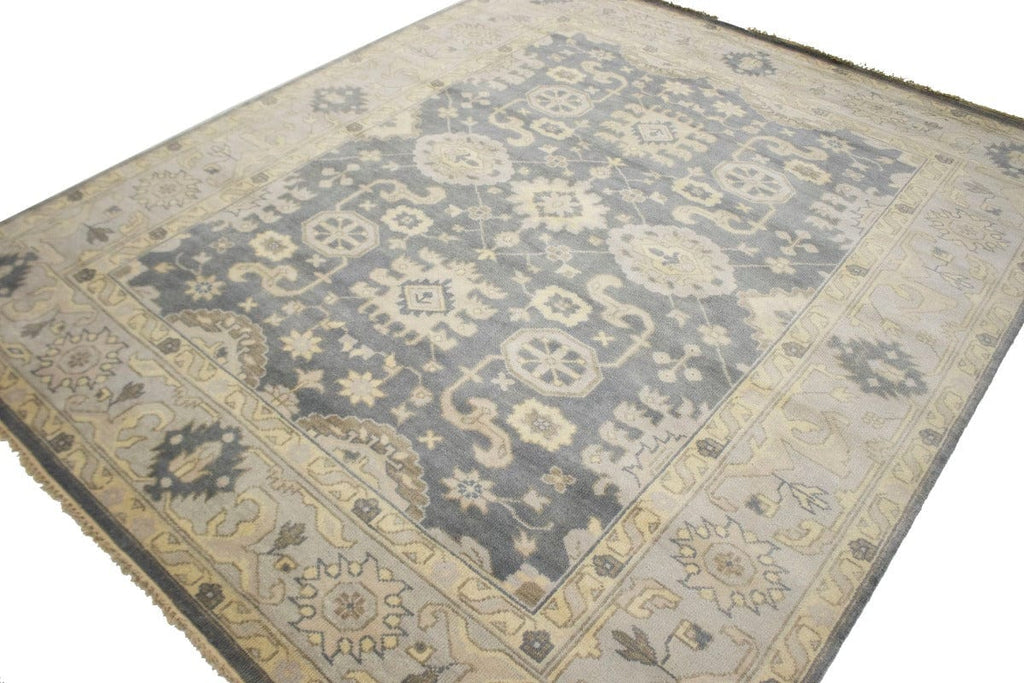 Gray Floral 8X10 Oushak Chobi Oriental Rug