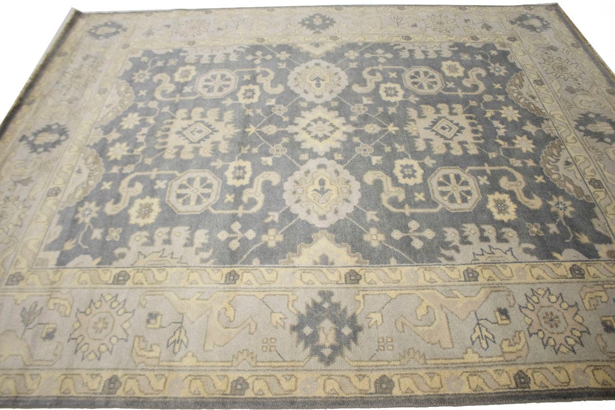 Gray Floral 8X10 Oushak Chobi Oriental Rug