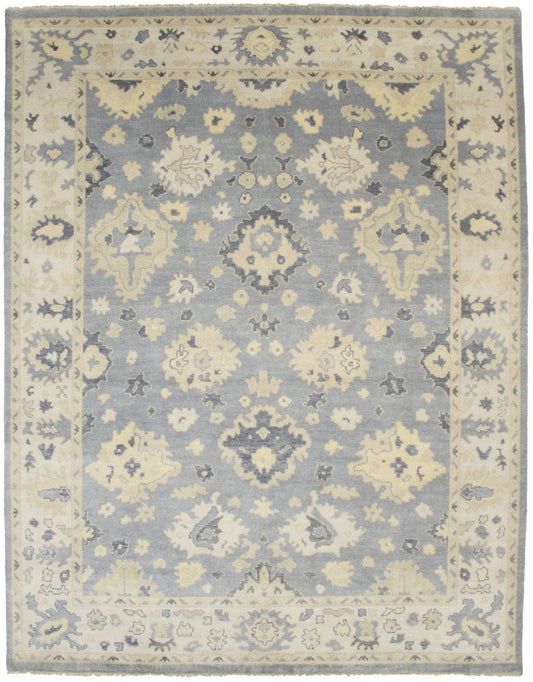 Gray Floral 9X12 Oushak Chobi Oriental Rug