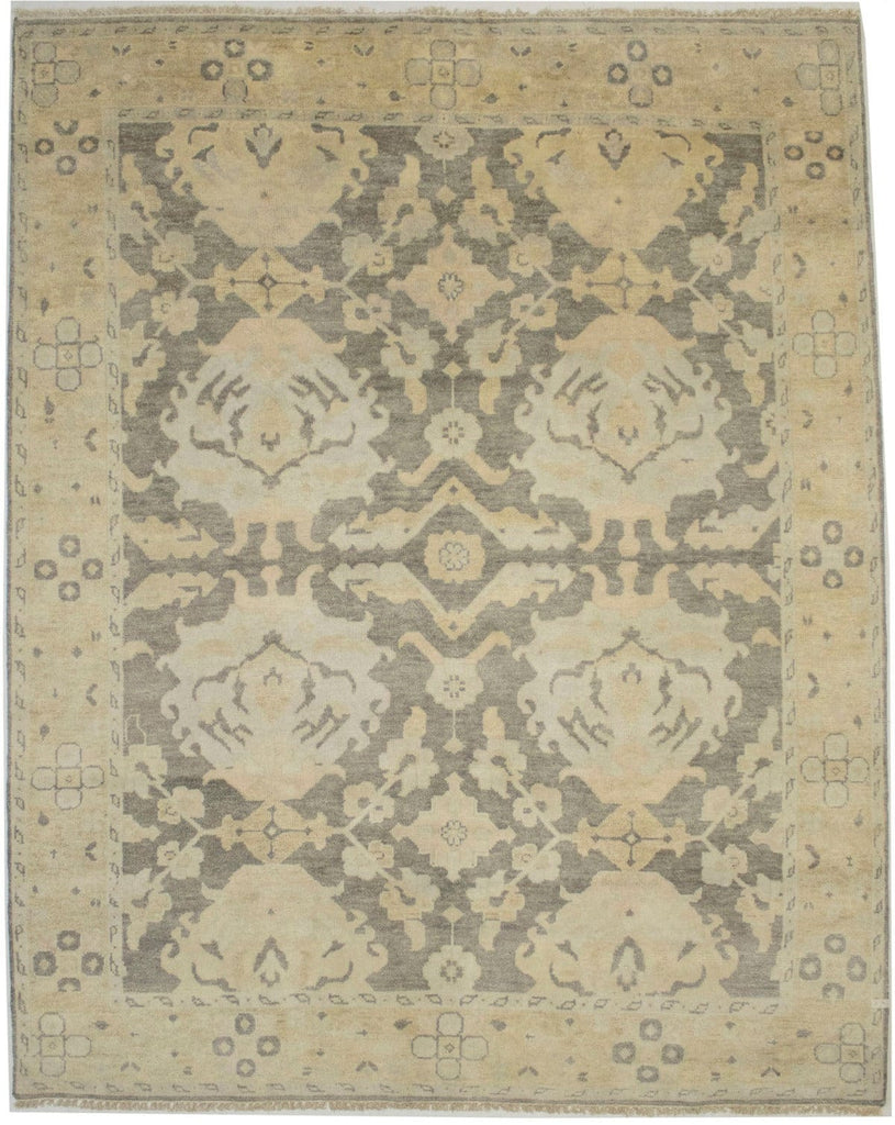 Brown Traditional Floral 8X10 Oushak Chobi Oriental Rug