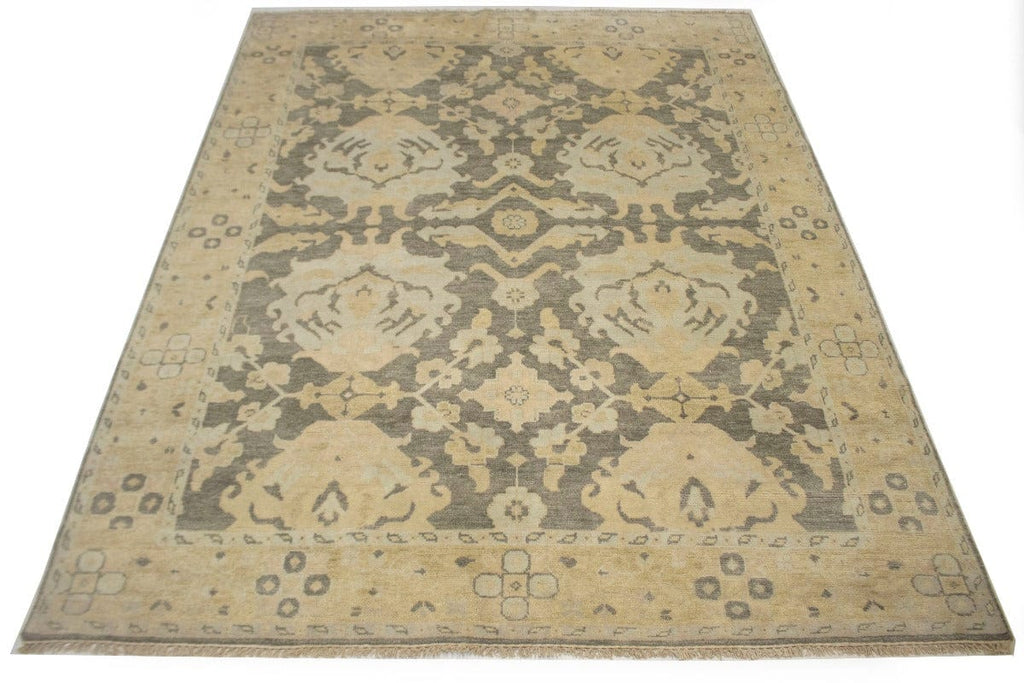 Brown Traditional Floral 8X10 Oushak Chobi Oriental Rug