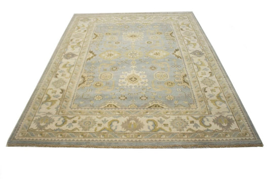 Light Gray Floral 9X12 Oushak Chobi Oriental Rug