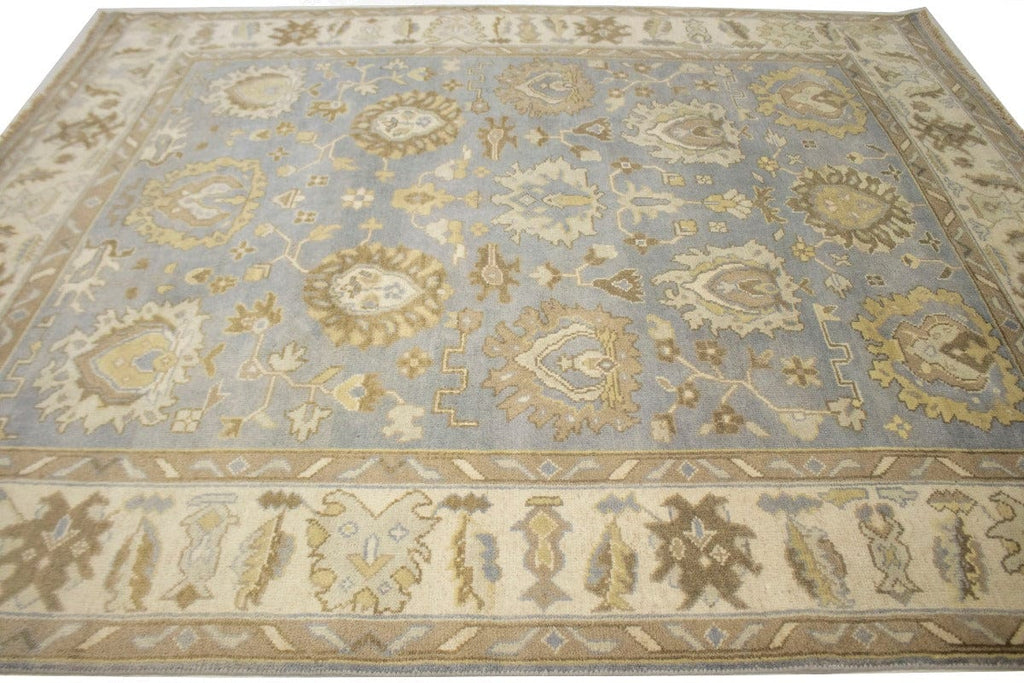 Gray Floral 8X10 Oushak Chobi Oriental Rug