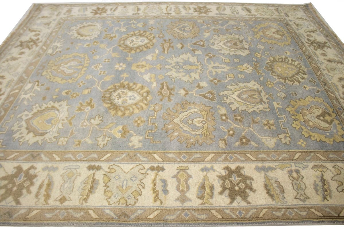 Gray Floral 8X10 Oushak Chobi Oriental Rug