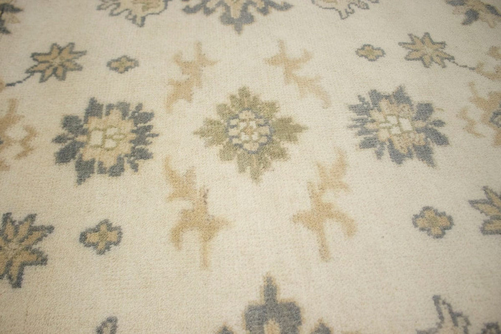 Cream Floral 8X10 Casual Oushak Chobi Oriental Rug