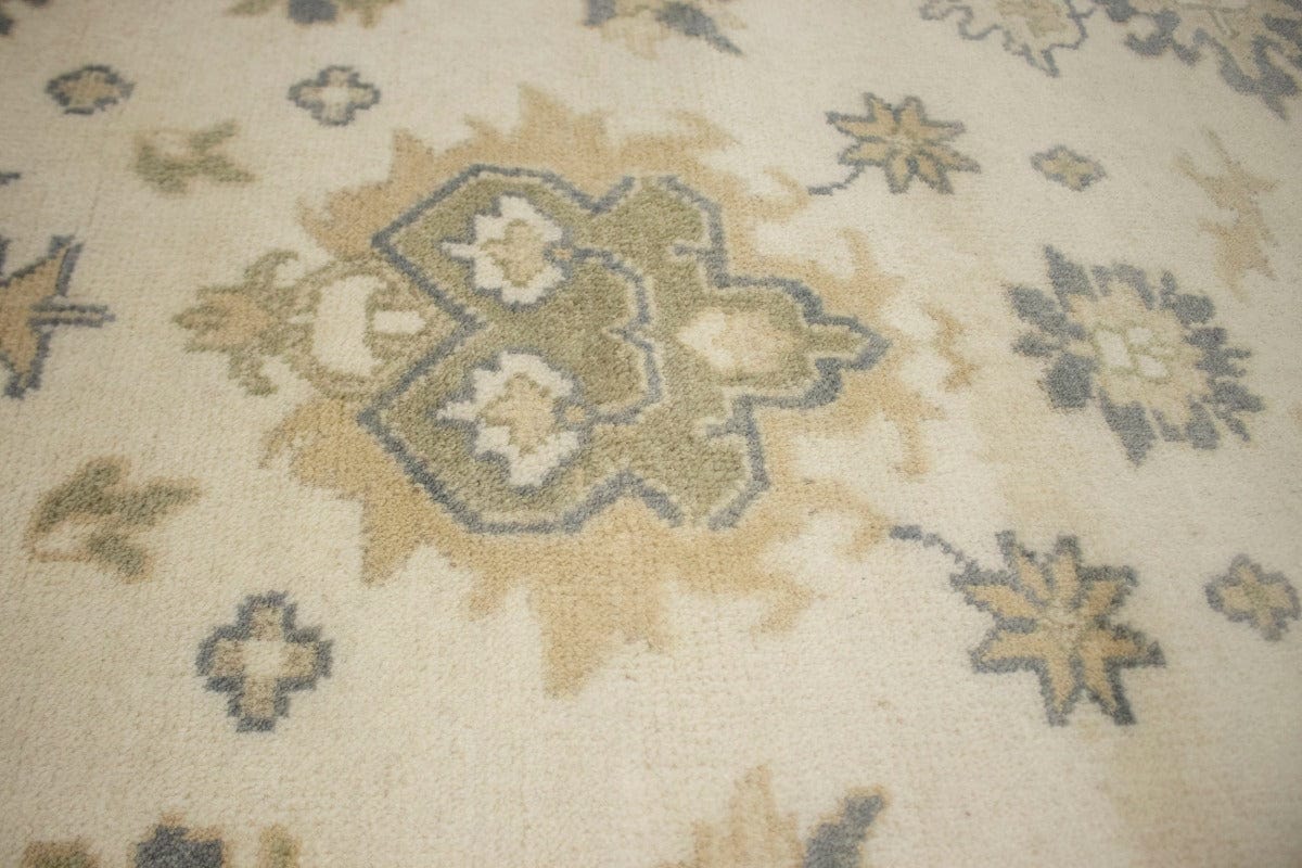 Cream Floral 8X10 Casual Oushak Chobi Oriental Rug