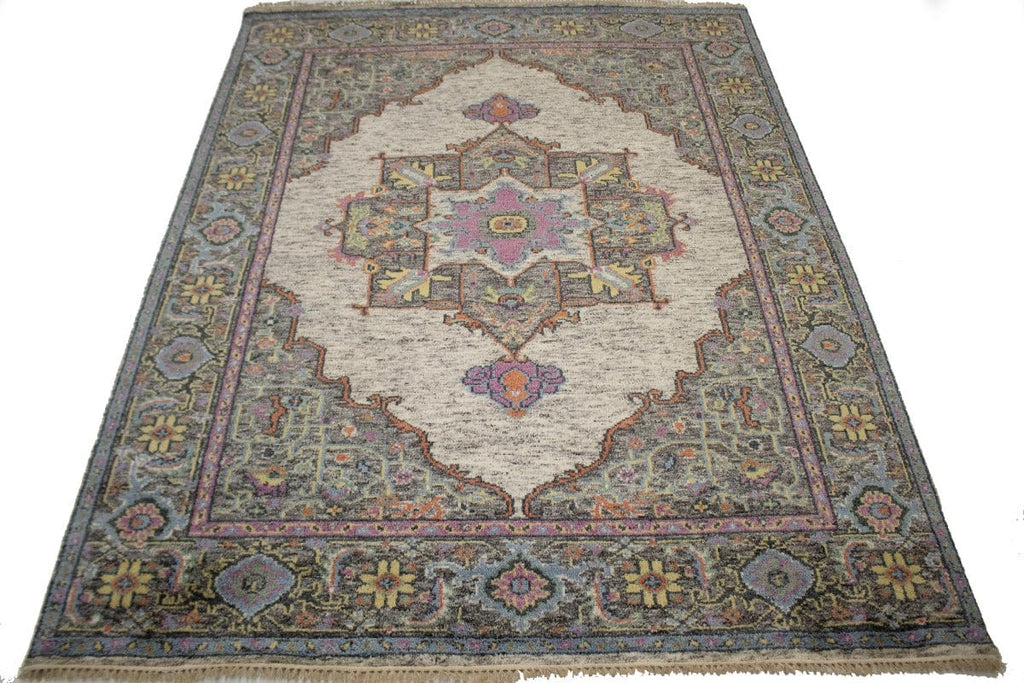 Multicolored Floral 8X10 Heriz Serapi Oriental Rug