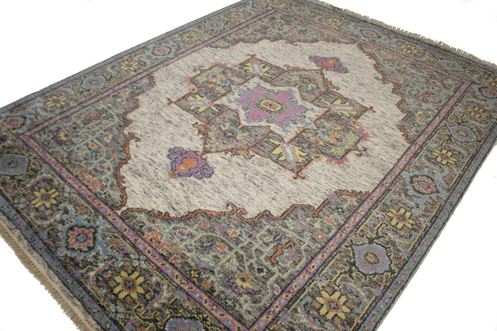 Multicolored Floral 8X10 Heriz Serapi Oriental Rug