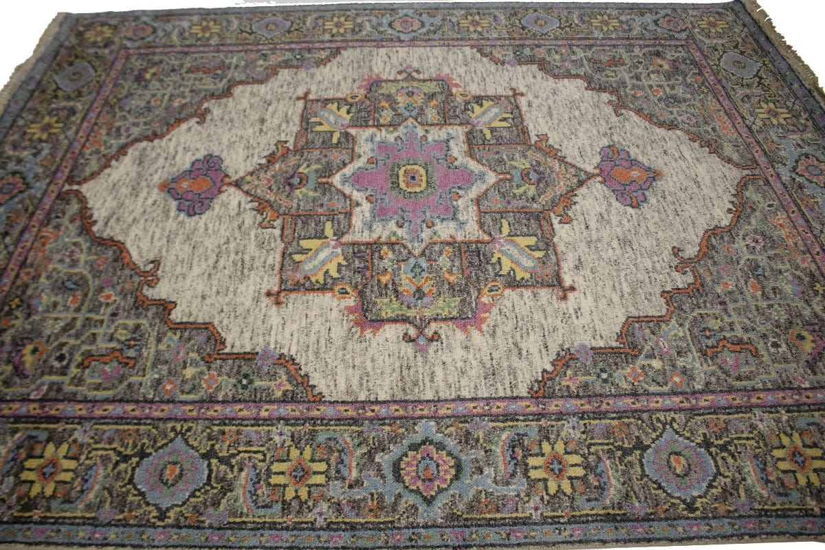 Multicolored Floral 8X10 Heriz Serapi Oriental Rug