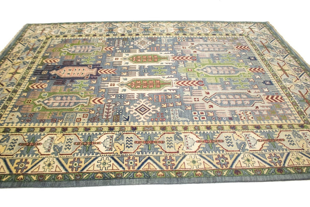 Gray Geometric 9X12 Modern Oriental Rug