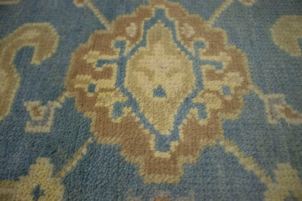 Blue Casual Floral 5X8 Oushak Chobi Oriental Rug