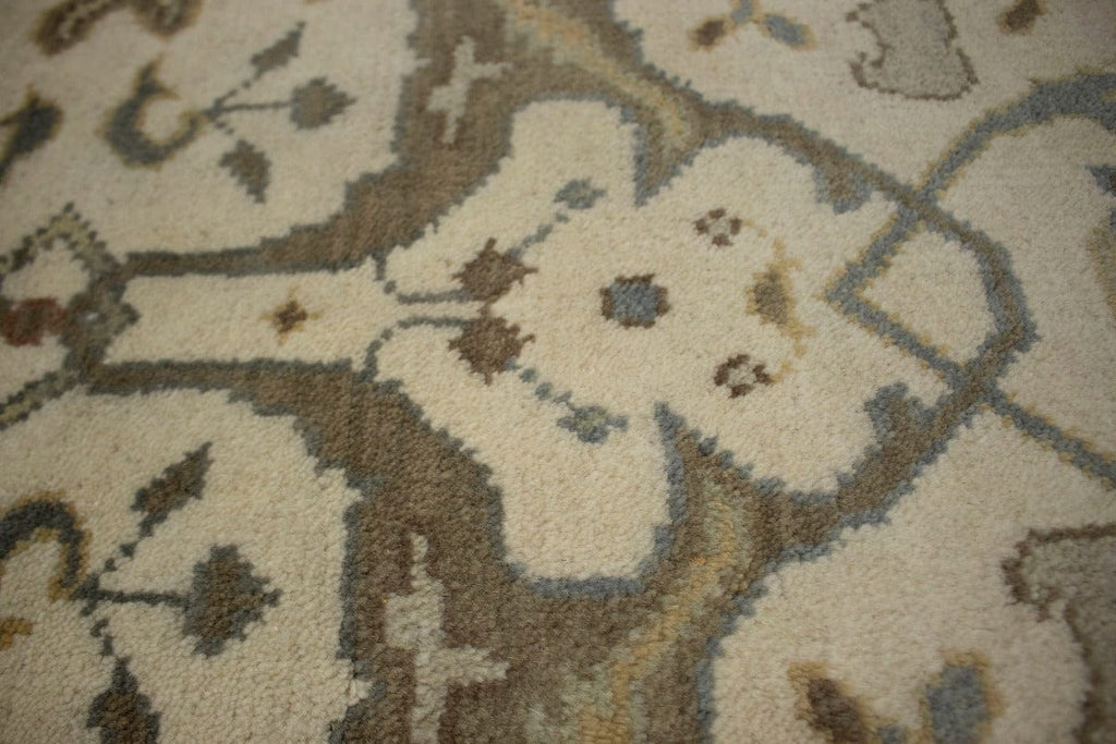 Cream Floral 3X6 Oushak Chobi Oriental Runner Rug