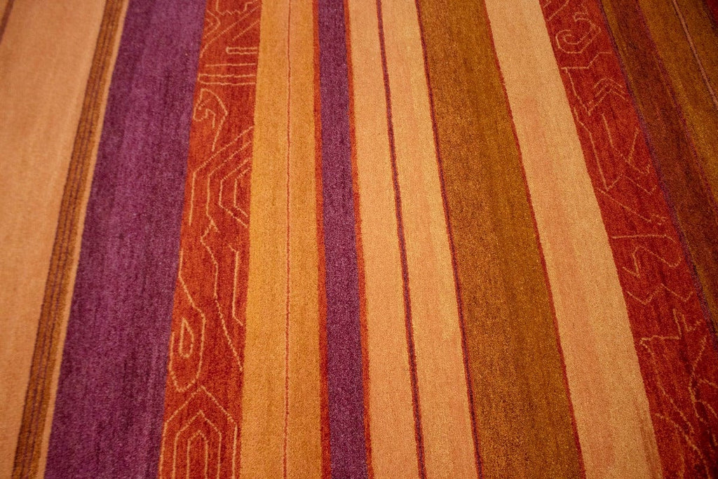 Multicolored Stripes Tribal 8X10 Indo-Gabbeh Oriental Rug