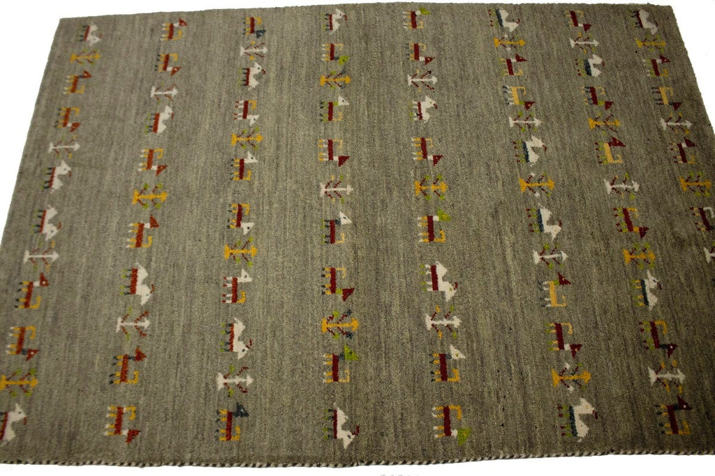 Bronwish Gray Tribal 4X6 Indo-Gabbeh Oriental Rug