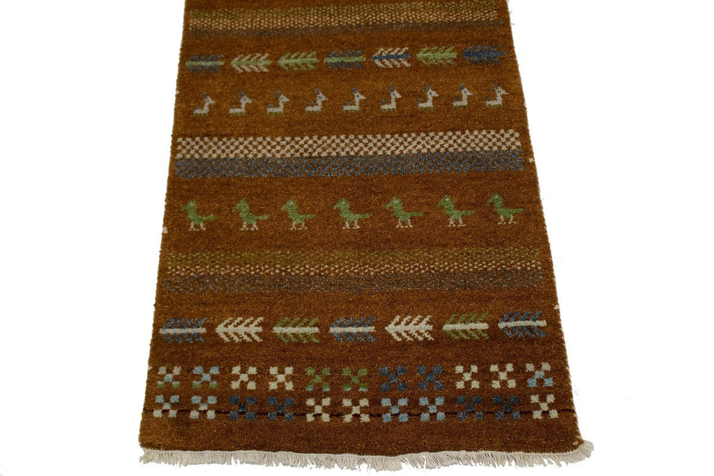 Brown Tribal 3X6 Indo-Gabbeh Oriental Rug