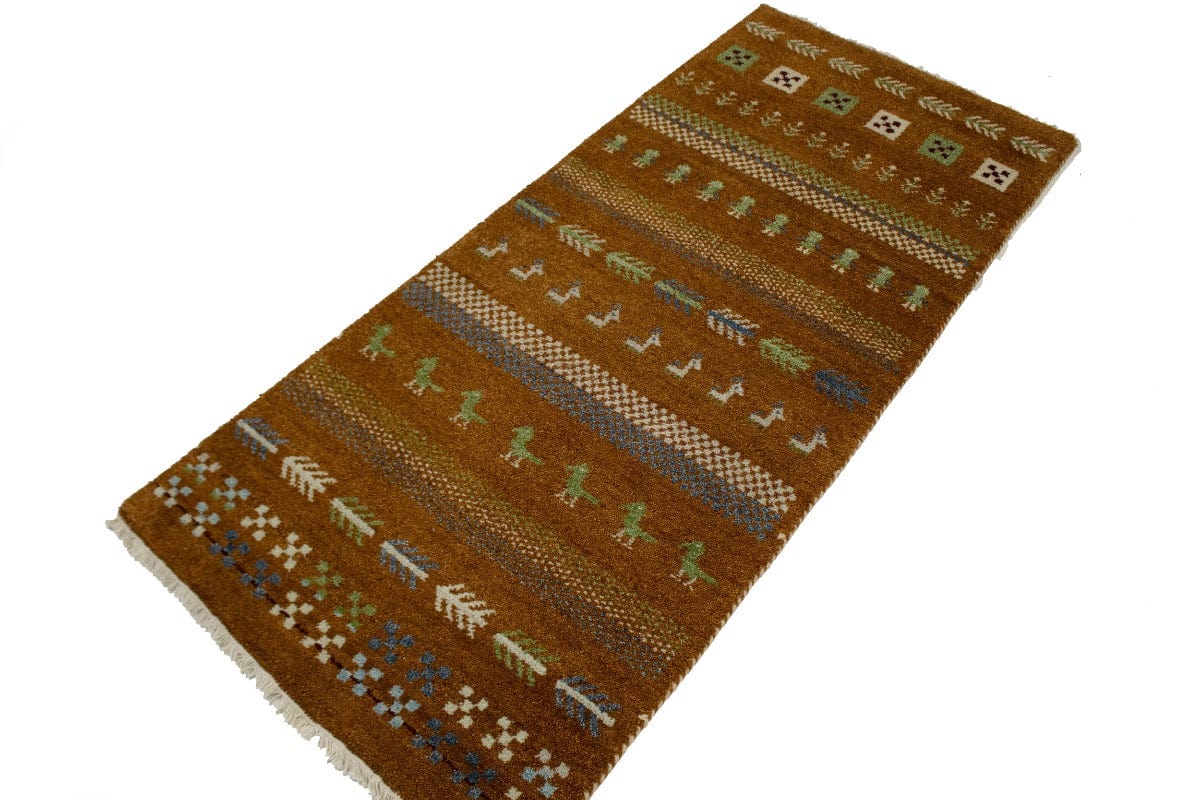 Brown Tribal 3X6 Indo-Gabbeh Oriental Rug