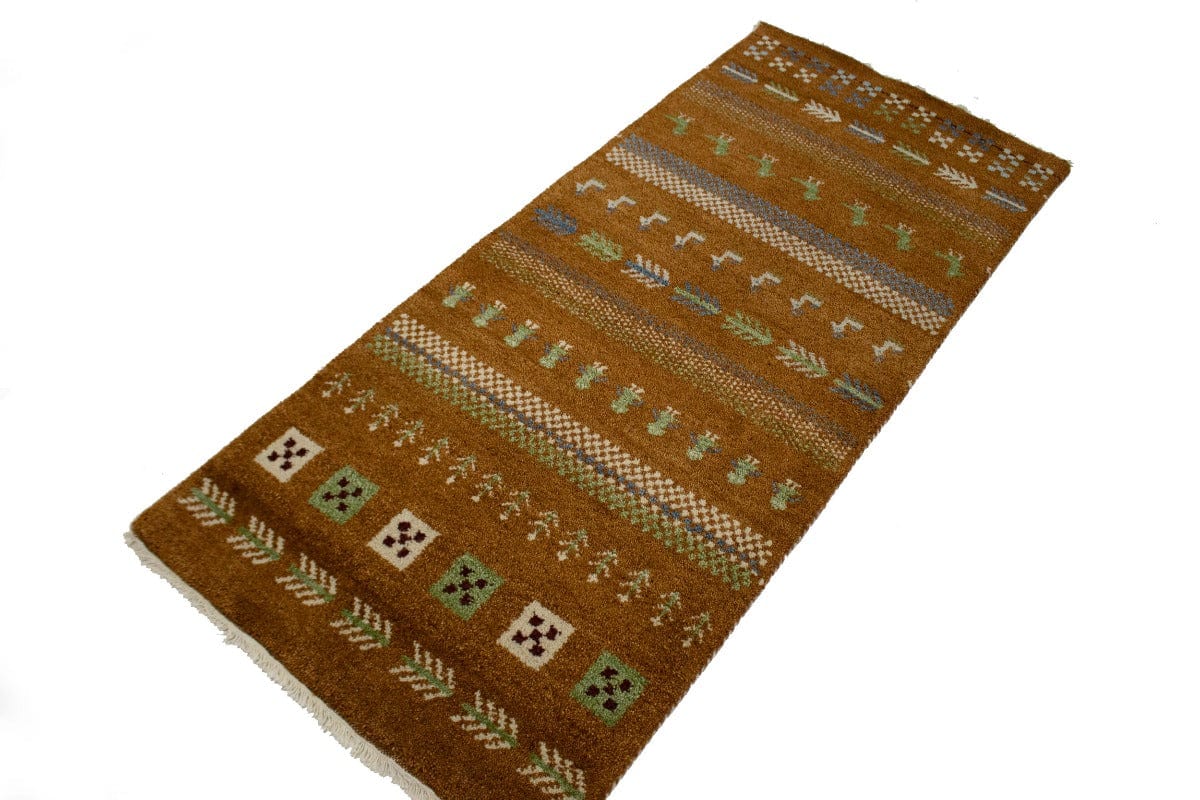 Brown Tribal 3X6 Indo-Gabbeh Oriental Rug