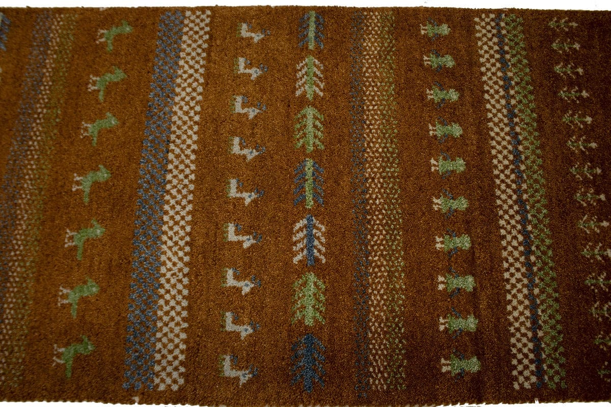 Brown Tribal 3X6 Indo-Gabbeh Oriental Rug