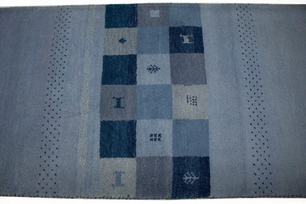 Blue Tribal 3X13 Indo-Gabbeh Oriental Runner Rug